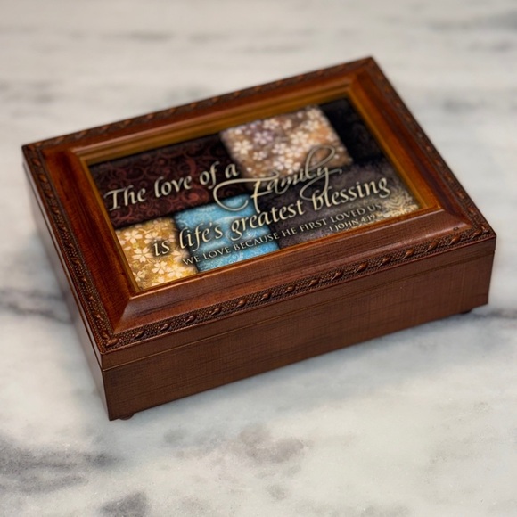 Wood Jewelry Trinket MUSIC Box with Frame - Picture 3 of 5